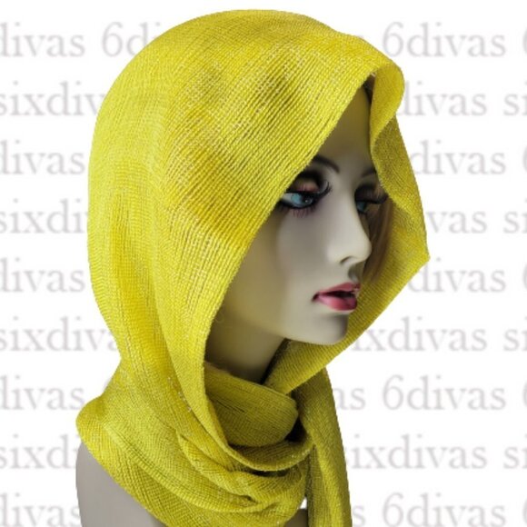 VIBRANT Yellow Sequin Long Rectangular Tassel Scarf Shawl - Picture 3 of 11